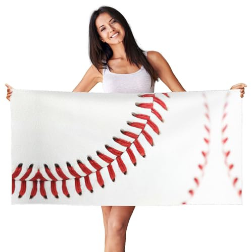 ERhoug Baseball Lace Close Up Quick Soft Beach Towel, 140Ã—70cm Absorbent Lightweight Towels, For Pool, Cabana And Travel
