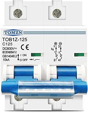 Disyuntor,Interruptor AutomáTico MagnetotéRmico 2P 80A 100A 125A DC MCB 600V Cortacircuitos(80A)