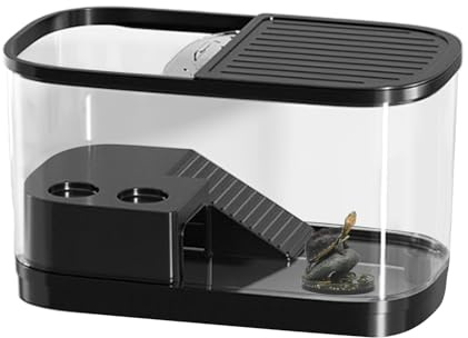 Turtle Tank - 12.2x7.52x7.87 Inches High-Transparency Reptile Terrarium for Lizards, Pet Habitat with, Escape-Proof Design Aquarium for Breeding, Observation, Home, Classroom, Lab Use
