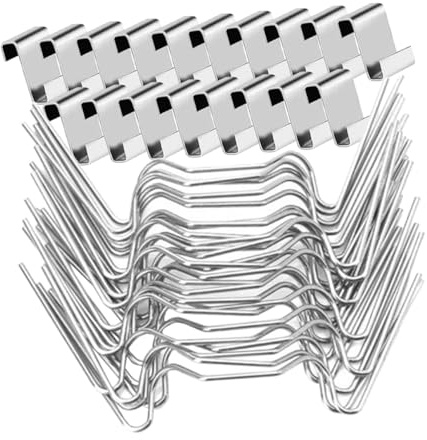 jojofuny Abrazadera de Fijación de Vidrio W Type Soporte Fijo para Invernadero Accesorio Esencial para Invernadero Clips de Acero Inoxidable para Jardín Clips Z para Fijar Paneles