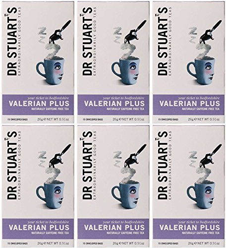 (6 Pack) - Dr Stuarts - Valarian Plus Herbal Tea | 15 Bag | 6 Pack Bundle