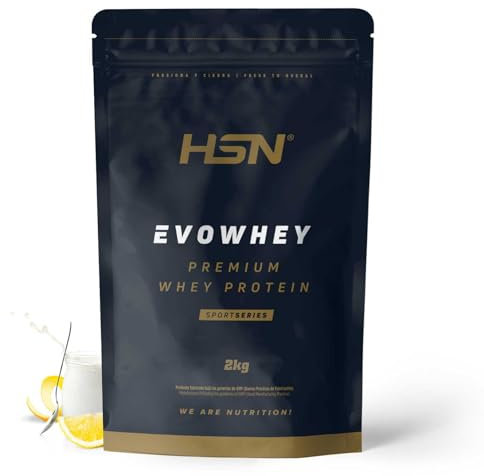 HSN Evowhey Protein | Yogur Limón 2Kg = 67 Tomas por Envase Concentrado de Proteína de Suero | 100% Whey Protein Concentrate (WPC) | No-GMO, Vegetariano, Sin Gluten ni Soja