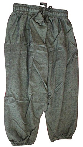 SHOPOHOLIC FASHION Lösa barnbyxor, boho, harem, hippie, färgglada, retro, bekväma byxor, Vanlig grön, XL