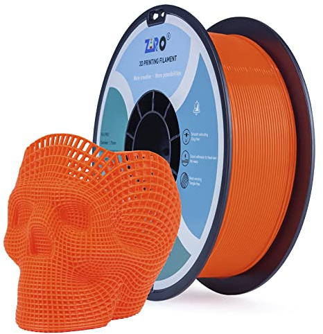 ZIRO PLA Filament 1.75mm, 3D Drucker Filament PLA Neon Series 1.75mm 1KG(2.2lbs), Dimensional Accuracy +/- 0.03mm, Neon Orange