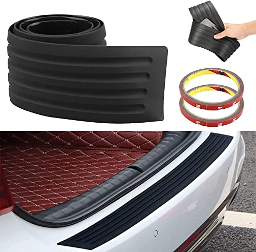 Horolas Anti-scratch Rubber Rear Bumper Protector Cover, Black Door Sill Protector Stickers Universal Fit for Car Pickup SUV Truck (35.4 * 3.14inch)