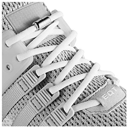 anan520 Elastic No Tie Shoe Laces For Adults,Kids,Elderly,System With Elastic Shoe Laces(2 Pairs), White, X-Large