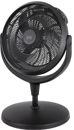 BLACK+DECKER BXFP51001GB High Velocity Pedestal Desk Fan with 3 Adjustable Heights, 7.5 Hours Timer and Remote Control Operation - Black