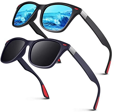 LINVO Lunettes de Soleil Homme Femme Polarisées, Mode TR90 UV400 Verres