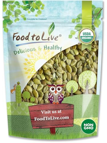 Food to Live Organic Sprouted Pumpkin Seeds with Himalayan Salt, 4 Pounds – Non-GMO, Lightly Salted, Raw, Kosher, Keto and Paleo Friendly, Vegan, Bulk. Highly Nutritious. Great for Snacking and Soups
