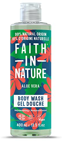 Faith in Nature Bagnodoccia Naturale all'Aloe Vera, Ringiovanente, Vegano e Non Testato su Animali, Senza SLS e Parabeni, 400 ml