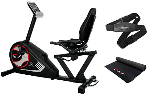 Christopeit Sport Sitz-Ergometer Heimtrainer RS 3 inkl. Pulsmessgurt und Bodenschutzmatte - 24-Stufig, bis 150kg Gewicht - 10 Magnet-Bremssystem