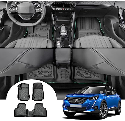 GAFAT Compatibile con Peugeot 2008 II P24 (Benzina) 2020-2025 2026 Tappetini Abitacolo, TPE Tappetino Gomma, Originali Bordo Extra Alto 6–10 CM, Accessori Peugeot 2008 [Non per e-2OO8]
