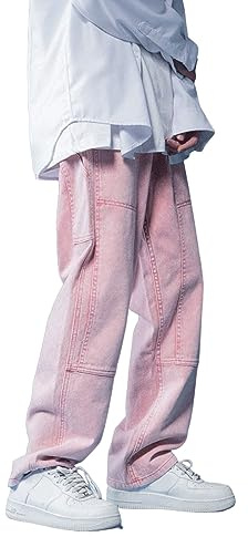 Jeans baggy pour homme Hip Hop Cargo avec poches Jeans à jambe large pour garçon Y2k Jeans années 90 printemps Nouvelle vintage ancienne décoloration Pantalon de travail Streetwear Jeans pour homme