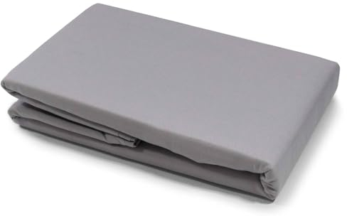 Sunwood Mikrofaser Bettlaken Haustuch ohne Gummizug Betttuch Pension Reise Tischdecke (Grau, 140x220), 1AB