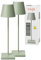 SIGOR 2 Stück Nuindie 2.0 - Dimmbare LED Akku-Tischlampe Indoor & Outdoor, IP54 spritzwassergeschützt, Höhe 38 cm, aufladbar mit USB-C, 12 h Leuchtdauer, salbeigrün