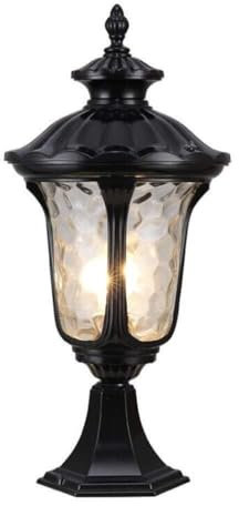 Trädgård Kolumn Ljus Utomhus Sockellampa Europeisk Utomhusstolpeljus Retro Aluminiumslegering Kolumnlampa Vattentät Trädgårdsstolpeljus Courtyard Villa Light Trädgård Pollerlampa Utomhuslampa(Black)