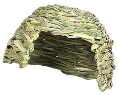 CPAOWEHF Kaninchenversteck Grashaus, Strohhöhle, Spielhaus für kleine Haustiere, warmes Versteck für Käfig, Hamster, Verstecke, Höhle