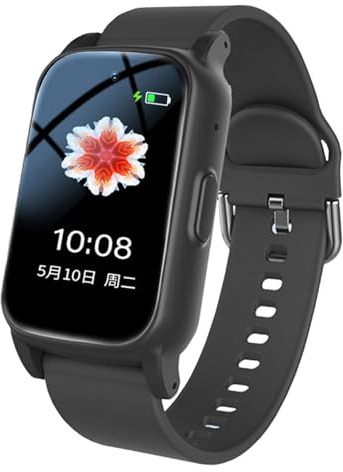 Weyot Reloj Inteligente con Detección De Caídas para Personas Mayores, Reloj GPS con Botón De Llamada De Emergencia SOS, Videollamada HD, Llamada De Voz HD Y Carga Magnética - IP67 Impermeable,Black
