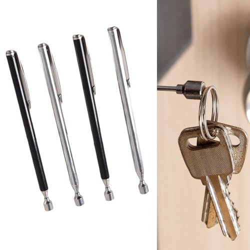 4 PCS Telescopic Pick Up Tools Rod Extendable Magnetic Handheld Stick Pen Portable Magnetic Retrieval Pen Magnet Handheld Tool Grabber with Clip for Pickup Screws Nuts