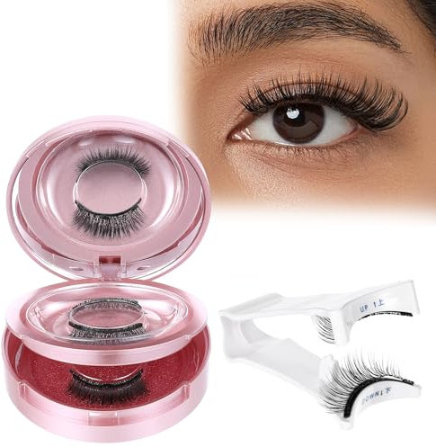 Qianyu Natural Look Magnetic-Eyelashes with Applicator Long Lasting Reusable Magnetic Lashes No Glue Needed Eyelashes Waterproof False Cat Eye Magnet Half Lashes without Eyeliner Easy to Wear