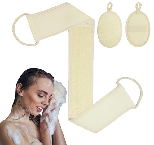 Luffa-Schwamm, Körperschwamm, extra sanft, organisch, waschbar, strukturiert, rutschfest, für Rückenpeeling, Dusche, Gesichtspflege, Spa