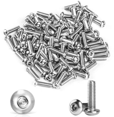 Set di 50 viti M6, viti a testa bombata M6 x 16 mm, con esagono incassato viti, A2 V2A, in acciaio inox