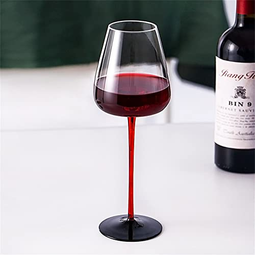 HALAWAKA Copas de vino tinto con fondo cóncavo de cristal sin plomo (2 unidades, pajarita negra, copas de vino, copas de champán, copa de cóctel burdeos)