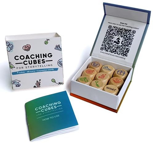metaFox Coaching Cubes for Storytelling – Engage, Learn and Grow – Mindfulness Dice use as Therapy Materials, School Counselor Supplies, Learning Resources Cubes and Indoor Games for Adults