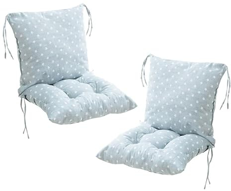 AZVFLY 40X80cm 2 Stück Stuhlkissen mit Rückenteil Sitz, Rückenkissen mit Bänder, Niedriglehner Auflage Polsterauflage Gartenstuhl, Polsterauflage Auflage für Stühle/Bänke in Haus und Garten Sitzkisse