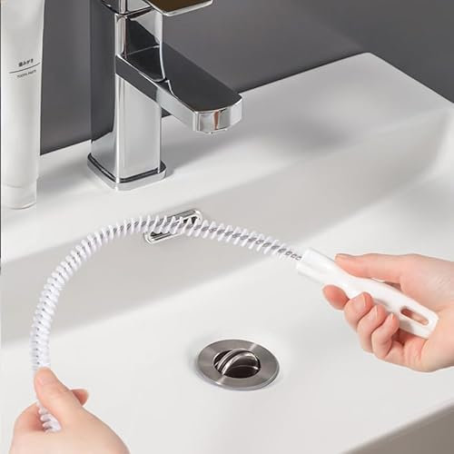 Set de 2 Cepillos Limpiadores de Fregaderos, Cepillo Limpiador Flexible para Baño y Cocina Cepillo Limpiador de Fregaderos para Eliminar Pelos Largos