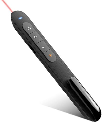 Black Presentation Clickers, 328FT Presentation Clicker for PowerPoint Remote, 2.4GHz Hyperlink Volume Wireless PowerPoint Presentation Clicker for Powerpoint Computer Laptop Mac(No Battery)