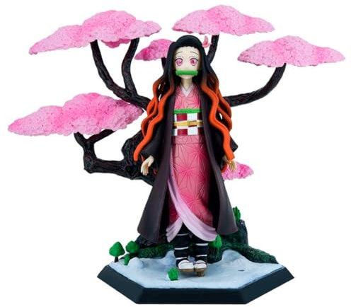 Jilijia Kamado Nezuko Figur Statue, 19cm Anime Action Figur Stehende Position Szene Modell Handgemachte Sammlung Geburtstagsgeschenke für Fans