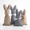 GISELA D Juego de 4 conejos de Pascua decorativos, conejos de tela con lazo, decoración de mesa de Pascua, decoración para colocar de pie para Pascua