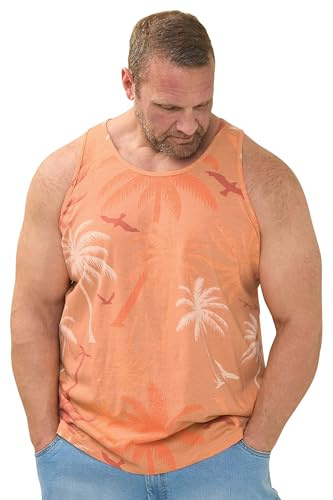 BadRhino Big & Tall Palm Tree Print Vest - Men's - Plus Size Curve Orange