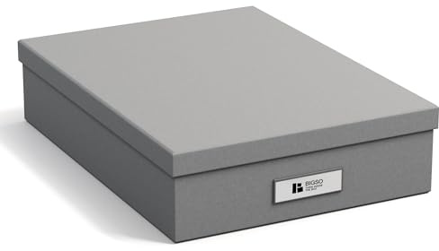 Bigso Oskar Fiberboard Label Frame Document Letter Box | Grey