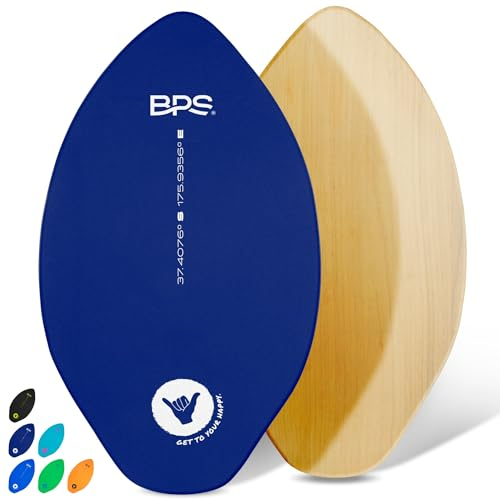 BPS 'Shaka' Skimboard, 76,2 cm, laminiertes Holz-Skimboard mit Griffpolster, kein Wachs erforderlich, für Kinder und Erwachsene, Dunkelblau