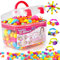 FunzBo Kids Jewelry Making Kit for Girls Toys - Snap Pop Beads Art and Craft Kits DIY Bracelets Necklace Hairband and Rings Kids Toys for Age 3 4 5 6 7 8 Brithdays Gifts