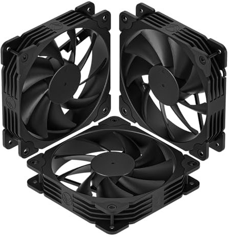 Vetroo 3 Pack Black 120mm PC Case Fans High Airflow Low-Noise High Performance Fan Speed at 1200 RPM 12V 3PIN Connector Compatible with Desktop Computer case