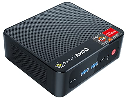 Beelink Mini PC EQR6, AMD Ryzen 5 6600H, 6C/12T, hasta 4.5Ghz, Mini Ordenador 16G DDR5 RAM 500GB PCIe4.0 SSD, 4K Dual Display, Dual HDMI/Dual Gigabit Ethernet/WiFi6/BT5.2
