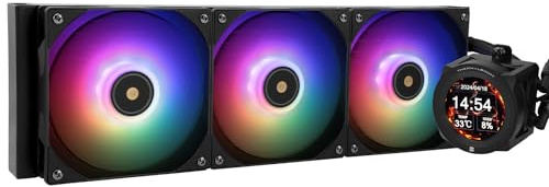 Thermalright CORE VISION 360 Nero ARGB-360mm AIO CPU Liquid Cooler, schermo LCD IPS con risoluzione 480x480, per AM4/AM5,Intel LGA1700/1851, schermo LCD fonoassorbente da 2,1 pollici per immagini