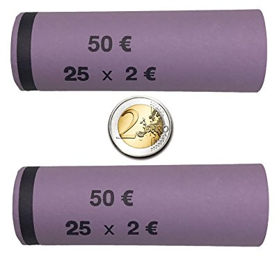 Münzhülsen - Münzpapier gerollt - für alle Münzen von 1 Cent bis 2 Euro (2 Euro - 1000 Stück)