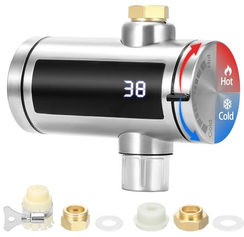 Chauffe-eau universel en acier inoxydable avec affichage de la température LED, mini chauffe-eau pour robinet de cuisine