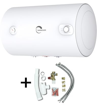Chauffe Eau Electrique Mural Blindé Horizontal Bypso Sannover 100 Litres + Kit d'Installation Complet NF