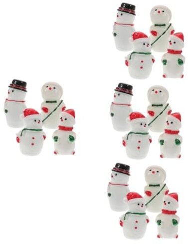 Cabilock 32 STK Weihnachten Schneemann Ornamente Schneemann-Requisiten Schneemann Mit Hüten Mini- Kleine Schneemannfiguren Schneemann-Figur Schneemann-mikrolandschaftsverzierungen Harz