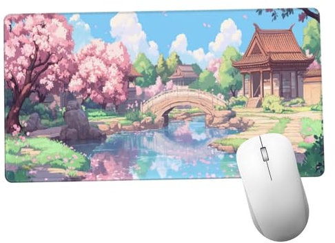 Rosa Alfombrilla Ratón 1400x600x3mm Alfombrilla Raton XXL con Base de Goma Antideslizante, Accesorios Gaming Paisaje, Ordenador Gamer Regalos, Mouse Pad Gaming Mejora La Precisión Y La Velocida Y1116