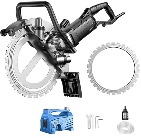 405mm Concrete Ring Saw, 5200W/220V Upgraded Toroidal Concrete Cutter Saw with Water Fed Dust Suppression, Includes Water Line, Pump, Blade, Cutting Machine for Steel Bars, Bricks