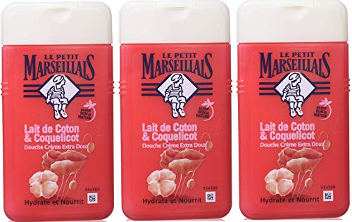 Crema Doccia Le Petit Marseillais extra delicato latte in cotone e di papavero da 250 ml Set di 3