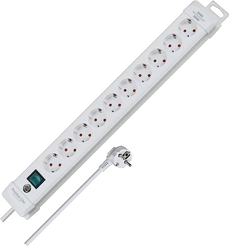 Extension socket Premium-Line 10-way white H05VV-F 3G1,5