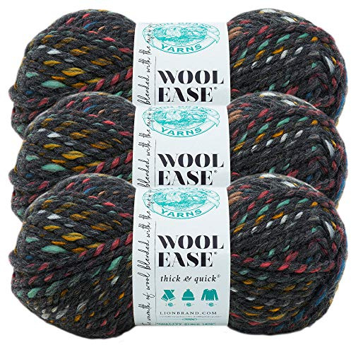 Lion Brand Wool-Ease Thick & Quick Yarn-Bedrock Stripes