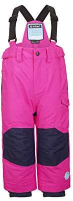 Killtec Panny Mini Pantalón de esquí/pantalón Funcional con Correas y Protector de Nieve, función Grow UP - Moda Infantil Que Crece contigo, Unisex niños, Rosa neón, 86/92